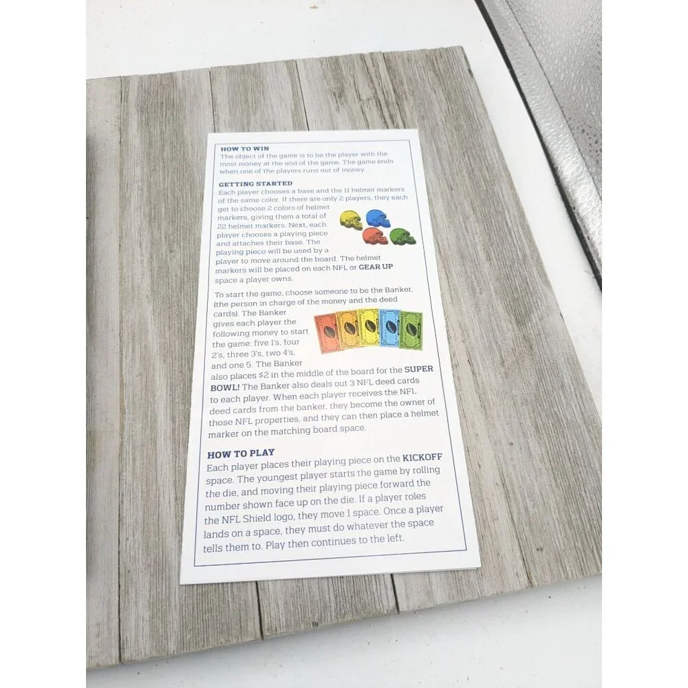 NFL-OPOLY Junior Game Replacement Board And Instructions - Picture 8 of 8